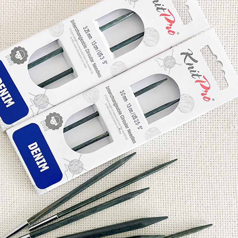 Denim Indigo Wood Normal Interchangeable Needles 5" (13CM)