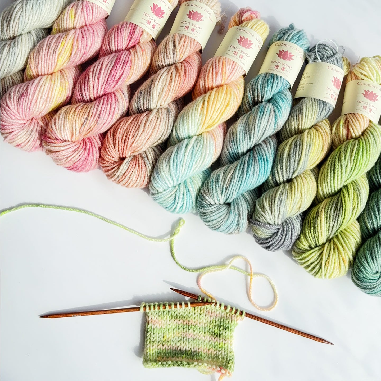 Handpainted Cashmere Aran