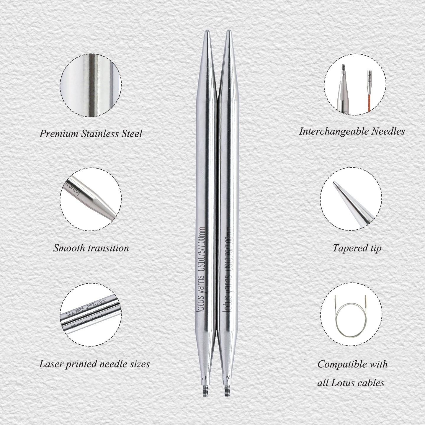 PAMIR 5'' Interchangeable Needles – Lotus Yarns