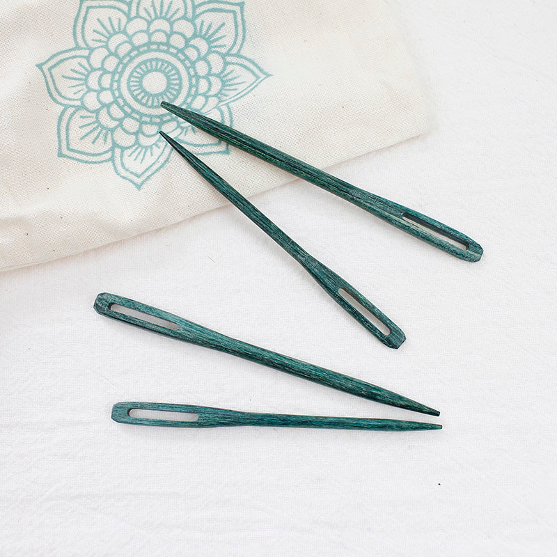 Teal Wooden Darning Needles