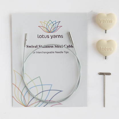 360° Silver Swivel Cables with End Caps