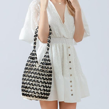 Hand Woven Wooden Beads Bag