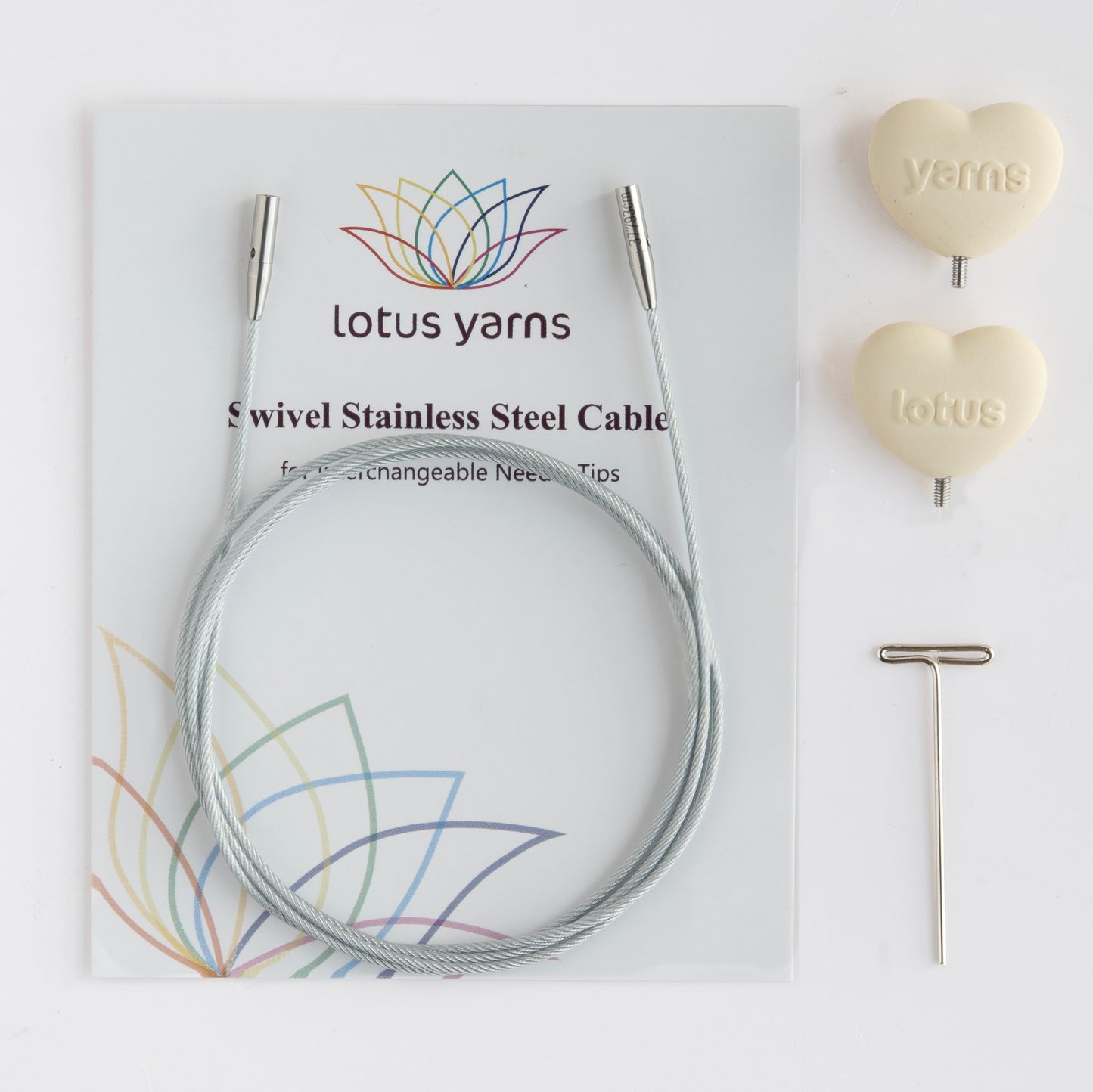 360° Silver Swivel Cables with End Caps