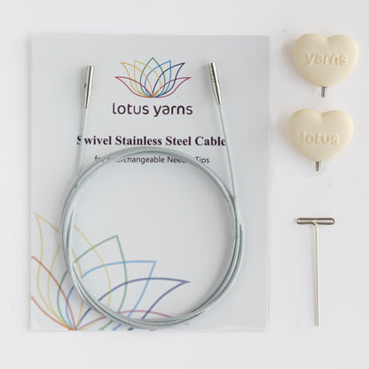 360° Silver Swivel Cables with End Caps