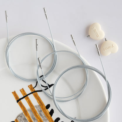 360° Silver Swivel Cables with End Caps