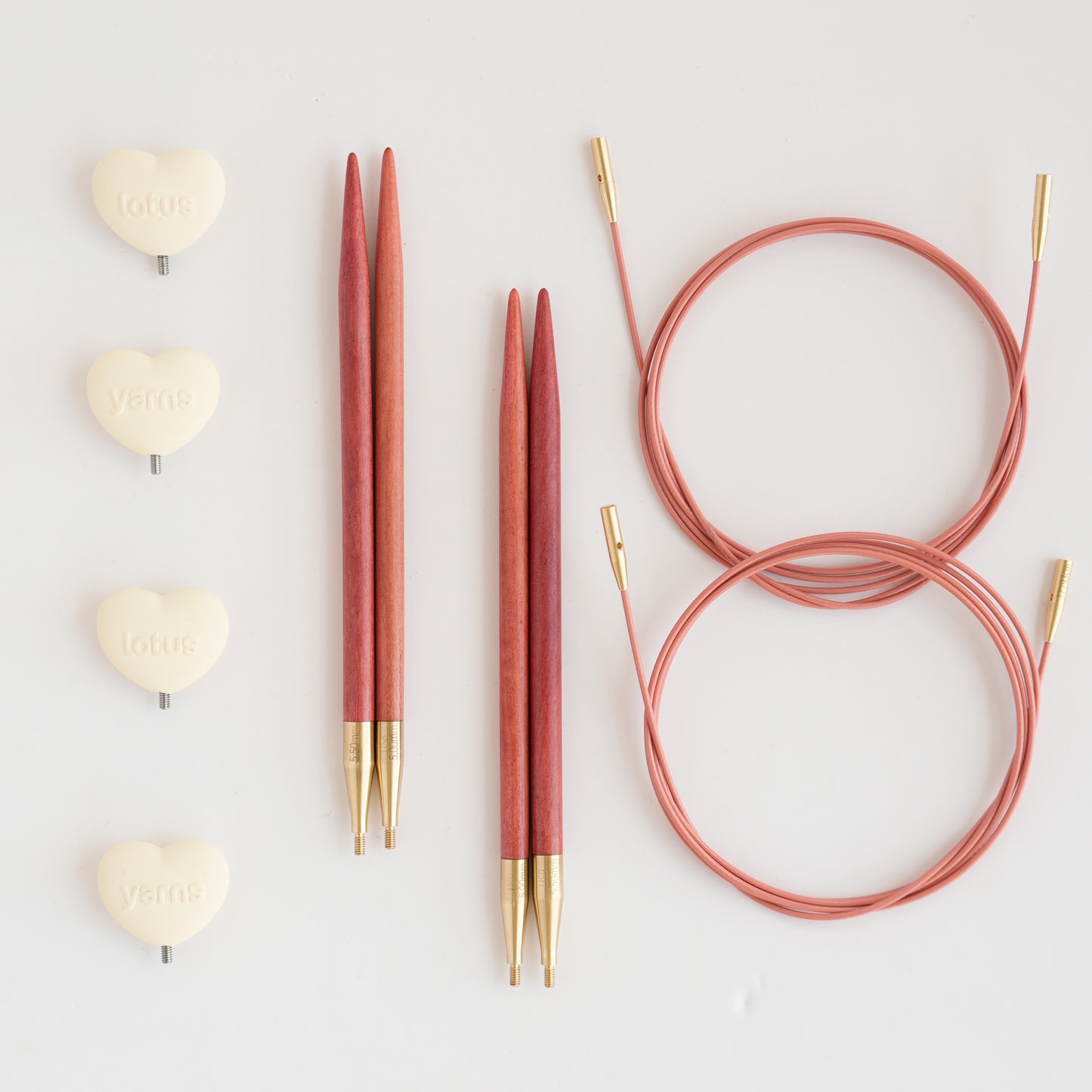 360° Vintage Pink Swivel Cables with End Caps