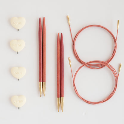 360° Vintage Pink Swivel Cables with End Caps