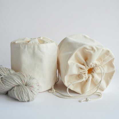 100% Cotton Drawstring Bucket Project Bag