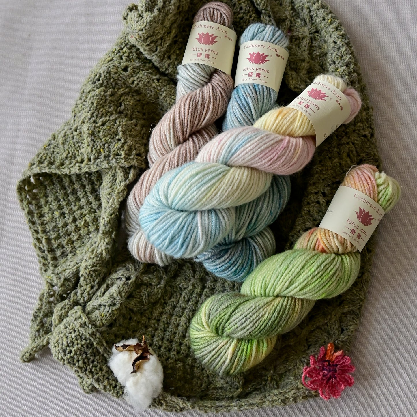 Handpainted Cashmere Aran