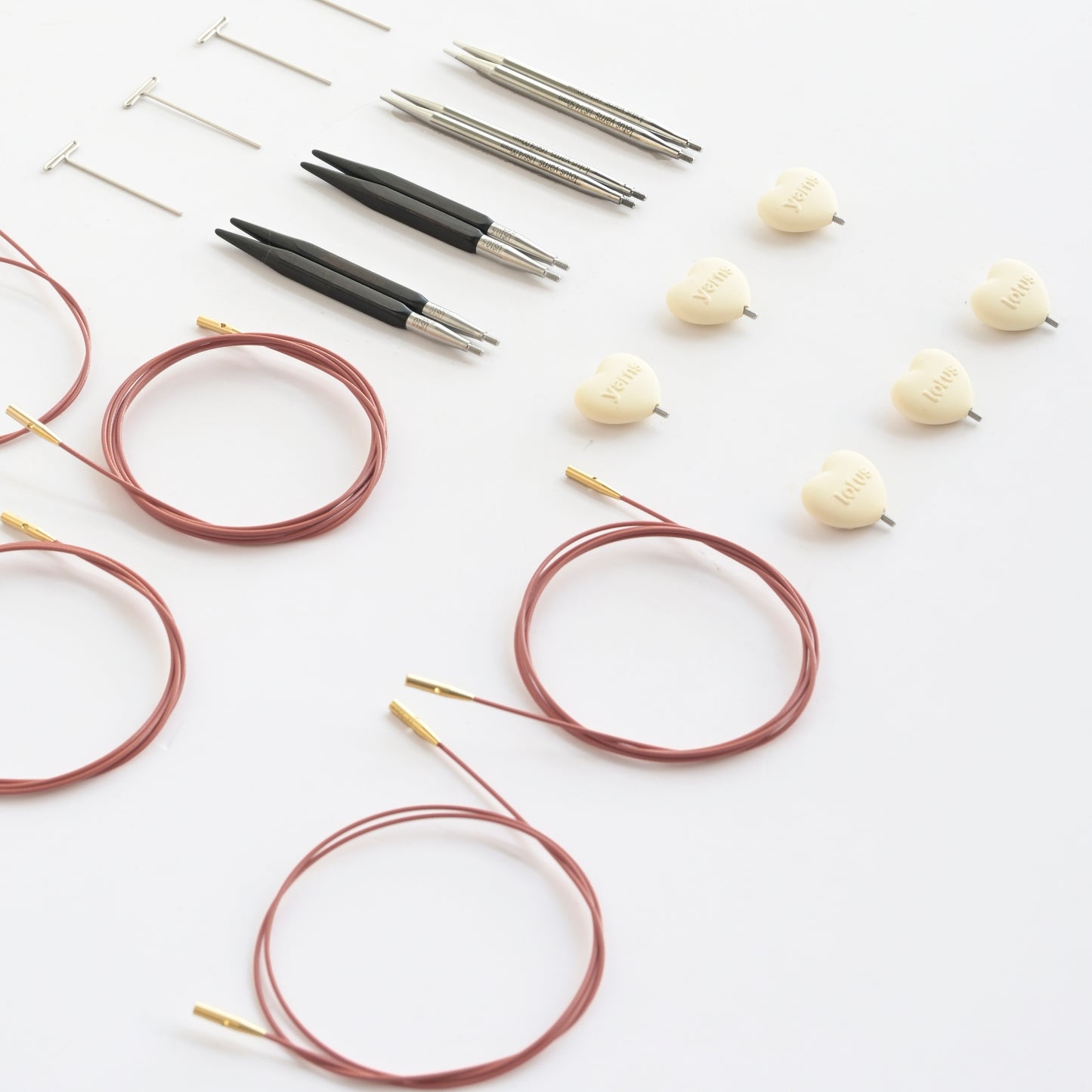 360° Vintage Pink Swivel Cables with End Caps