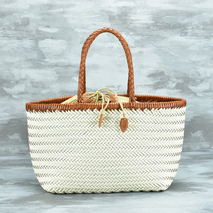 Leather Handwoven Tote Bag