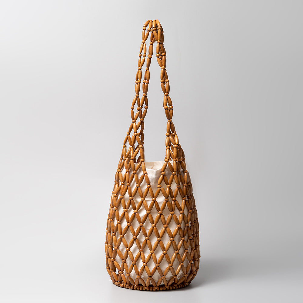 Hand Woven Wooden Beads Bag